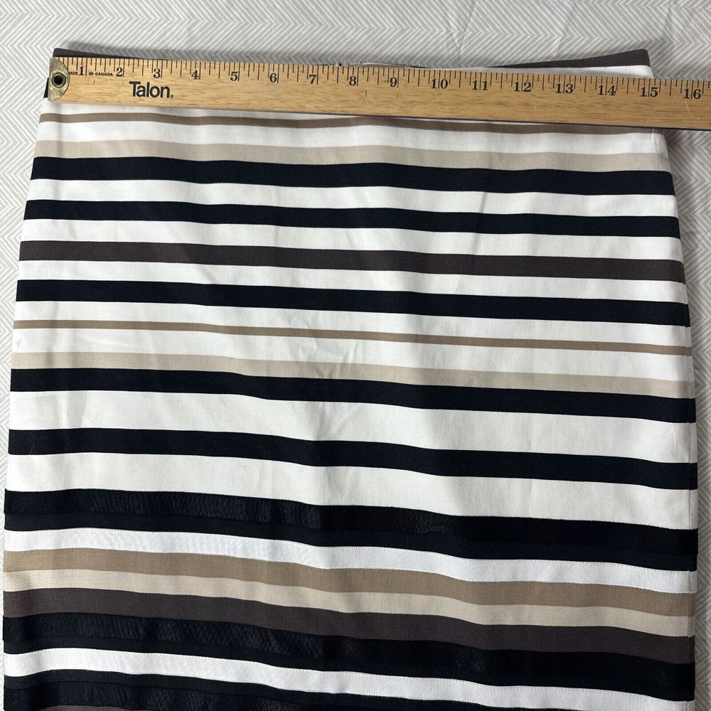 White House Black Market Skirt Women's 4 Striped Knee Length Lined Pencil Career
